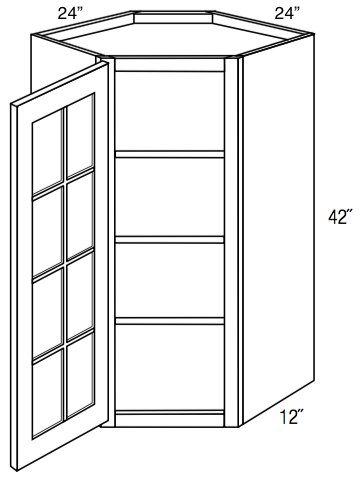 Gwdc2442 Essex White Corner Diagonal Wall Cabinet Single