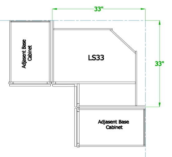 Ls33 Yarmouth Slab Base Cabinet 33 Lazy Susan Bi Fold