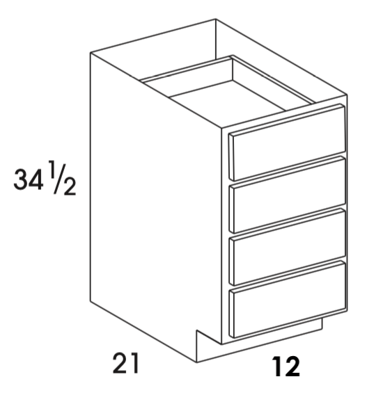 Vdb12 York White 4 Drawer Vanity Base Wholesale Cabinet Supply