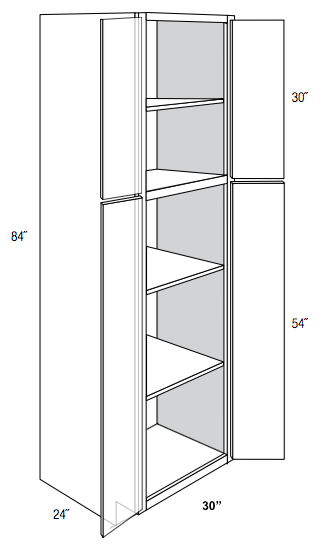 WP1884PO - Norwich Recessed - Pantry Cabinet - Single Door with