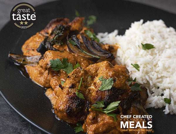 Chicken Tikka Makhani with charred chicken thigh spiced tomato butter sauce and red onions for sale - Parson’s Nose