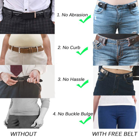 Invisible Buckle Free Elastic Ladies Girls Belt