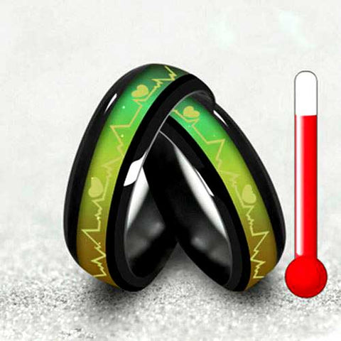 Black Titanium Mood Ring Temperature Color Change