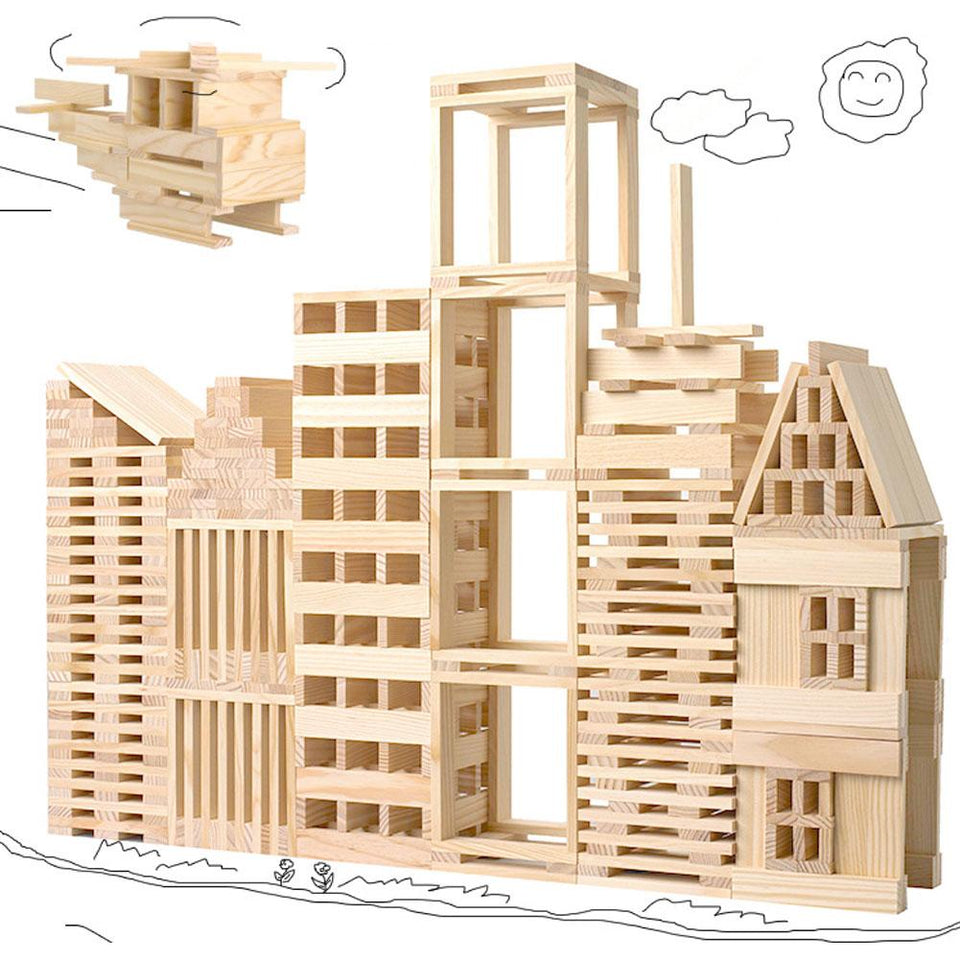 large wooden construction blocks
