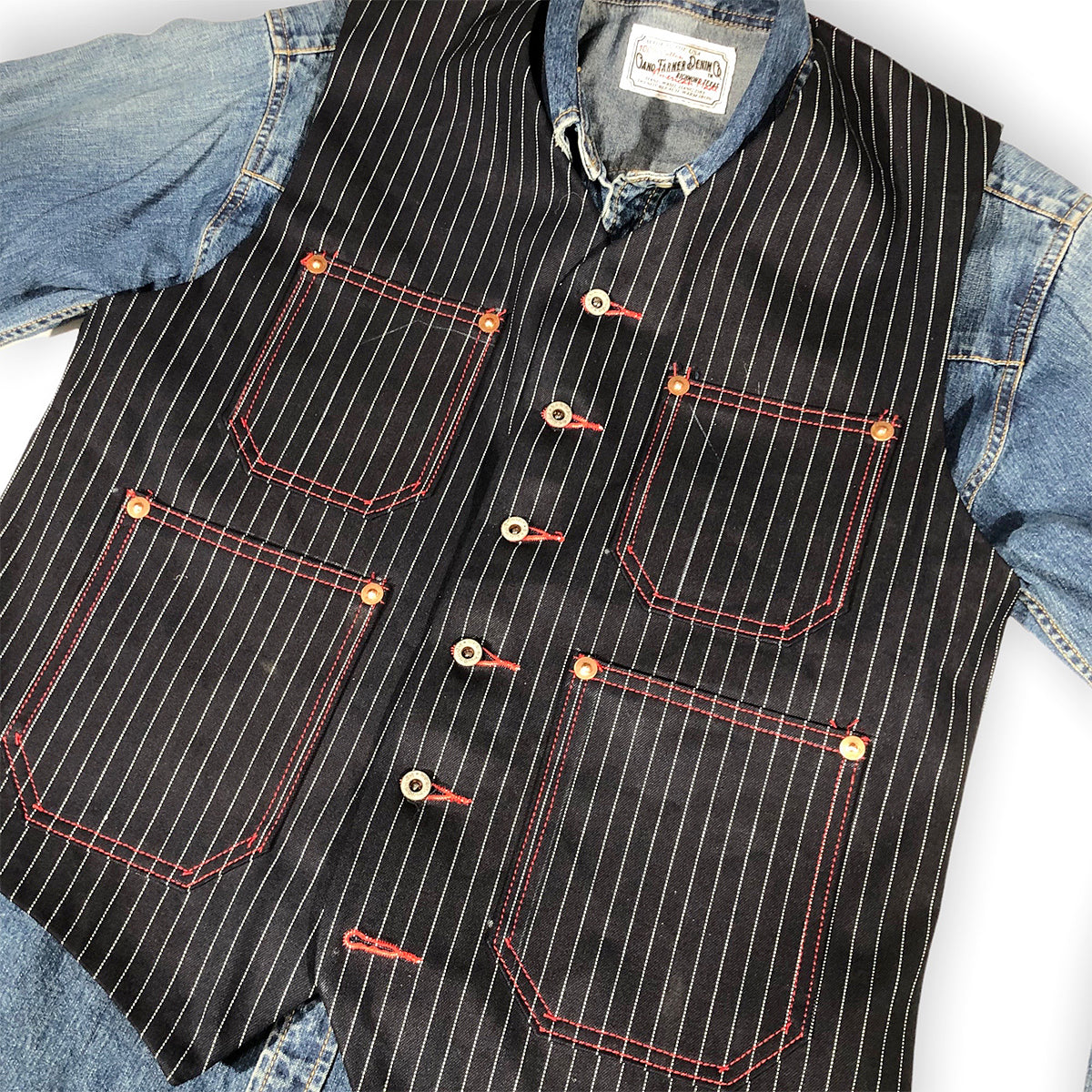 Waistcoat TYPE IH [ ICHIRO HACHIYA ] 13.5oz Japanese Indigo/Indigo WABASH  White Selvage