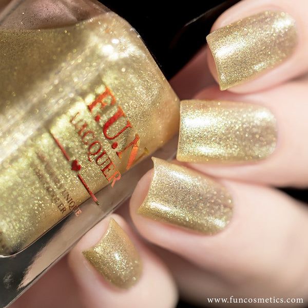 Million Dollar Dream (H) Gold Holo Glitter Nail Polish – F.U.N LACQUER
