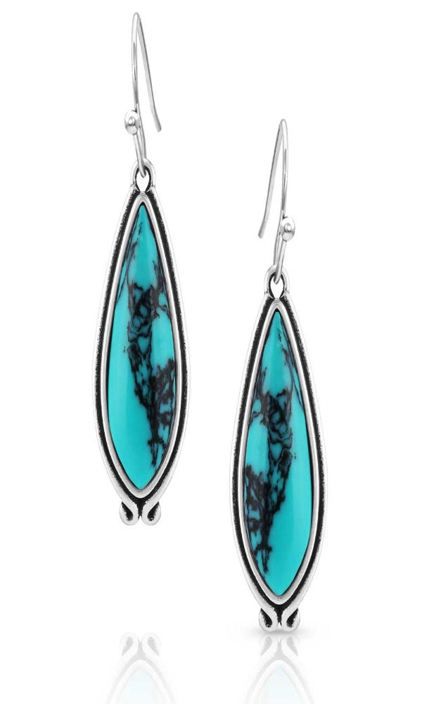 Montana Silversmiths - Oasis Water Oval Turquoise Earrings