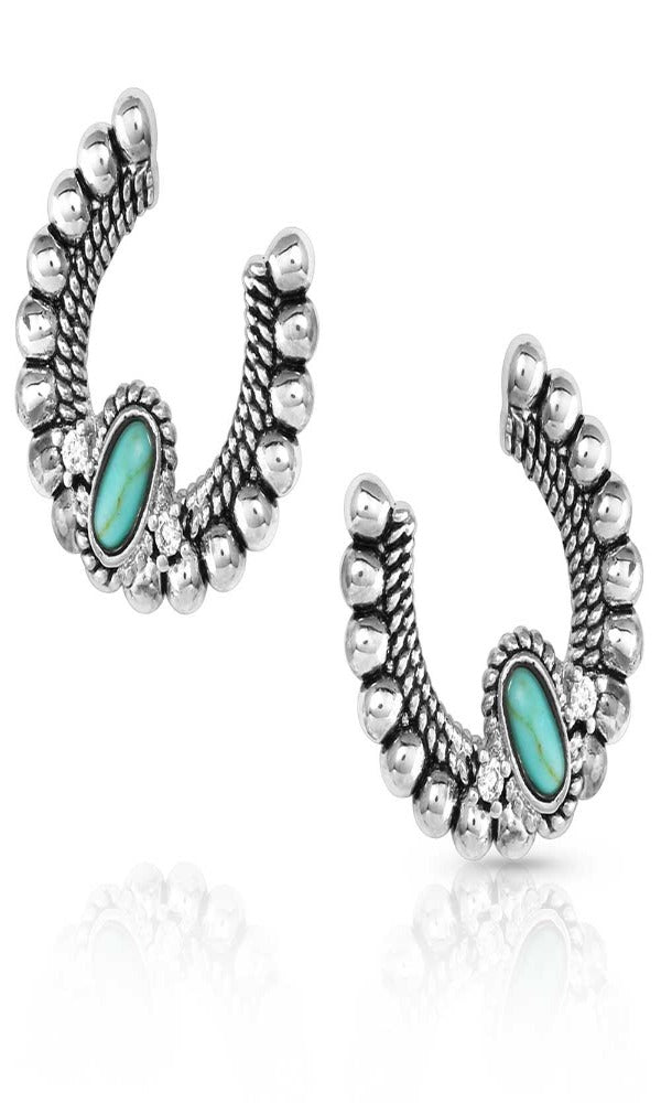 Montana Silversmith - Lucky Roads Turquoise Horseshoe Earrings