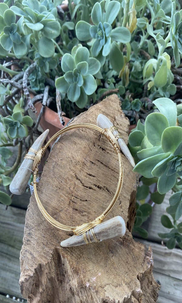 Heather Ford Antler Gold Wire Wrapped Bracelet