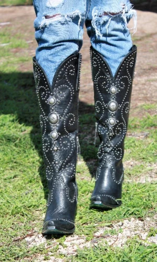 Cowgirl Kim Custom Black Sunshine Boots by Lane