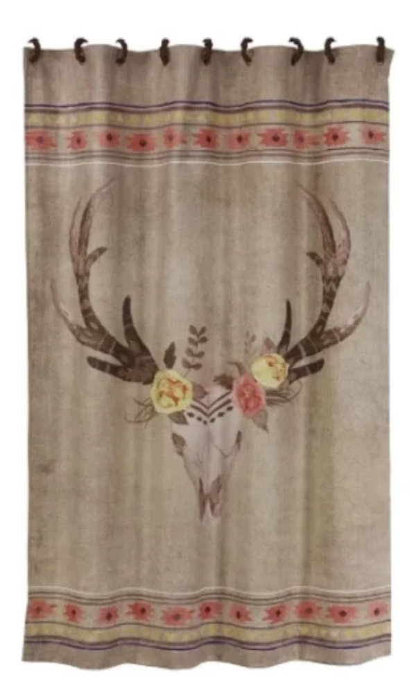 Desert Steer Skull Shower Curtain