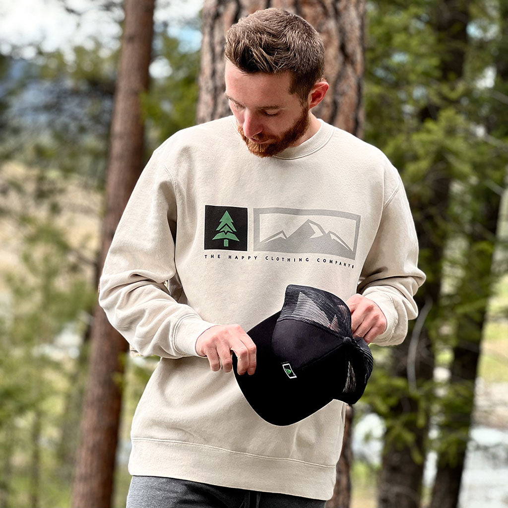 Clothing Company - Nature-Dyed Crew Icons Happy Brand The