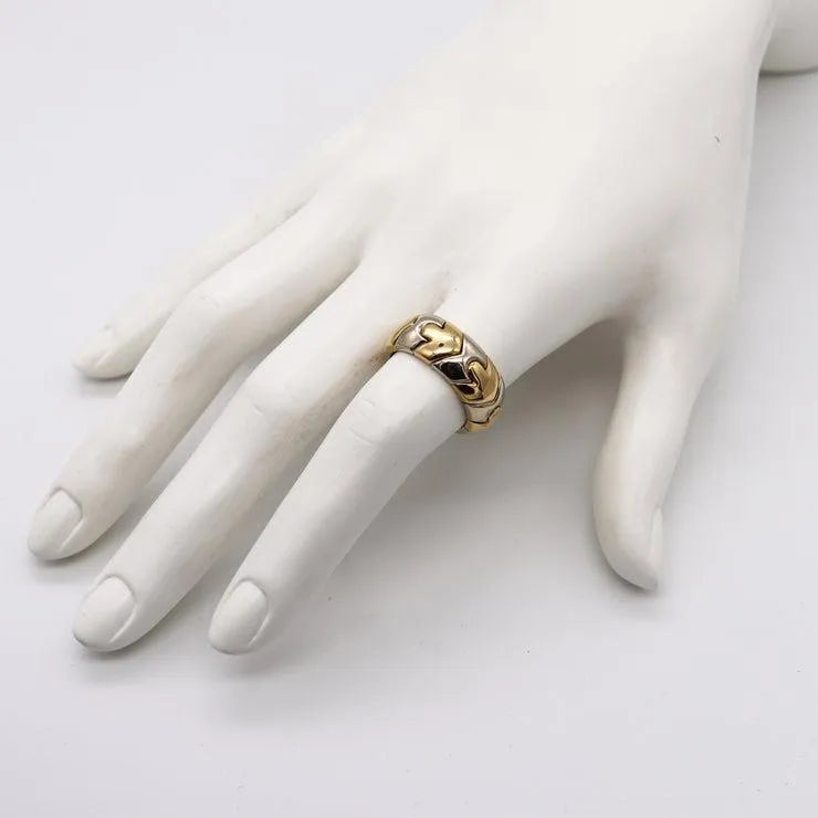 Bulgari Roma Classic Alveare Two Tones Gold Gold Ring – De Maria Jewelry