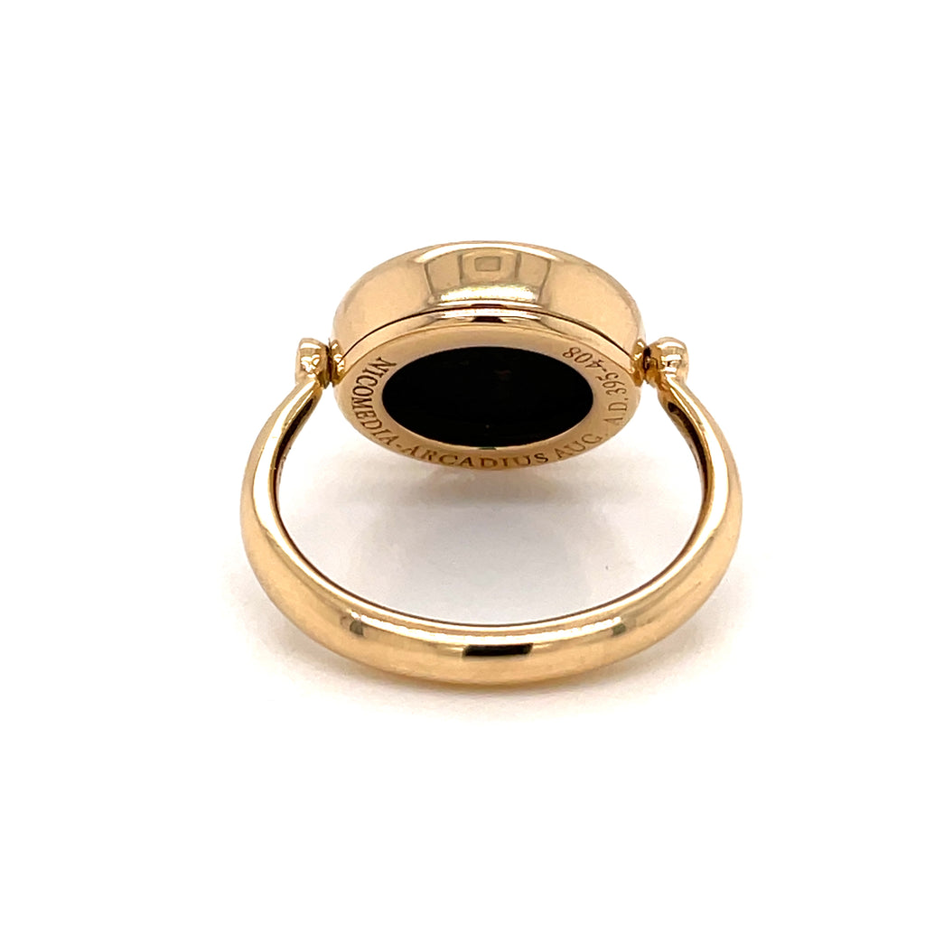 Bulgari Monete Ancient Coin Gold Flip Ring – De Maria Jewelry