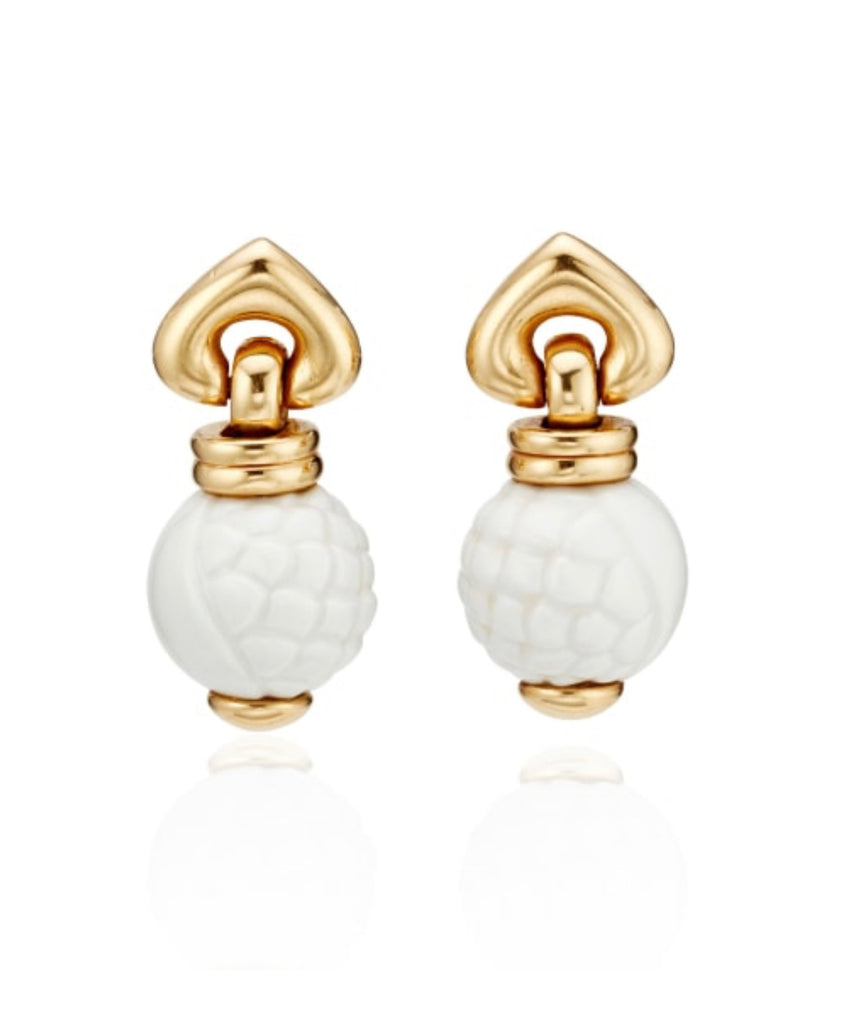 Bulgari Chandra Porcelain Gold Earrings – De Maria Jewelry