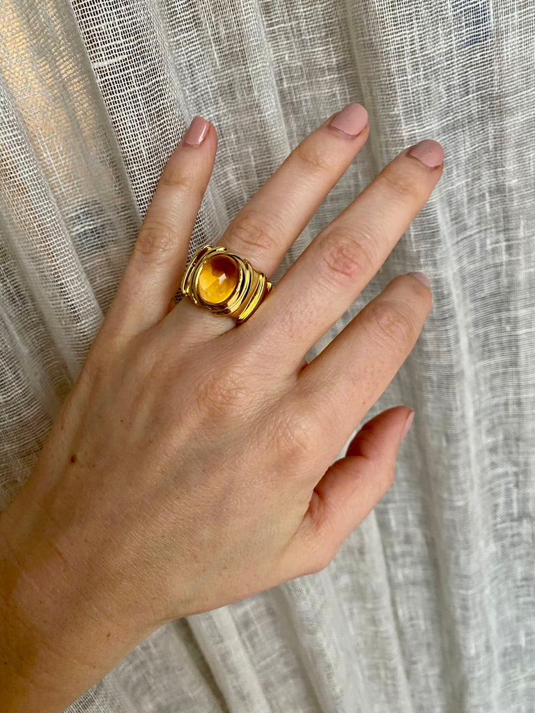 Marina B Citrine Gold Ring – De Maria Jewelry