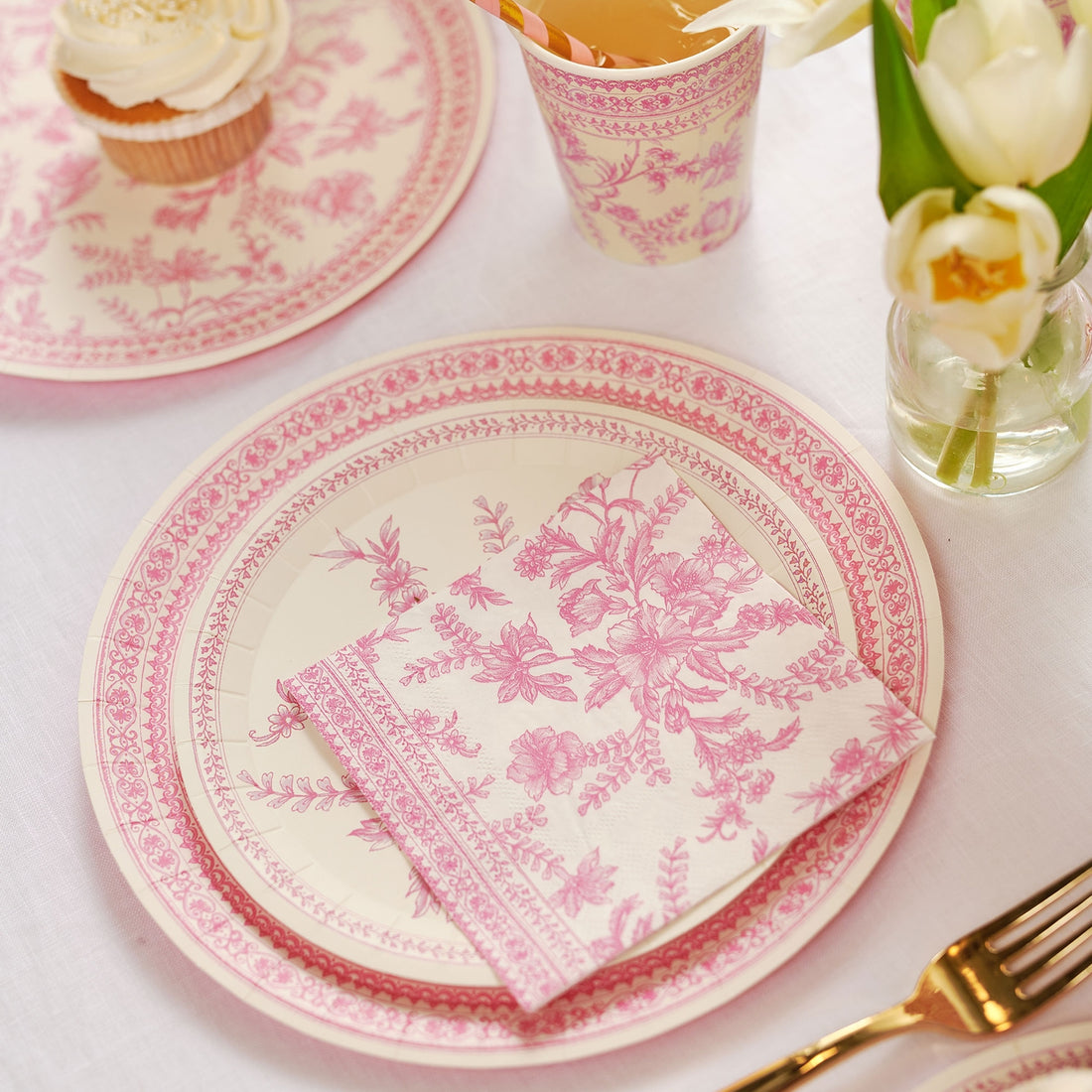 Blue French Toile Paper Party Dinnerware – Hester & Cook