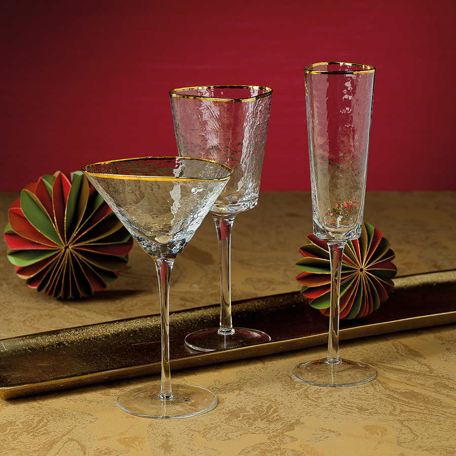 Festive Iridescent Champagne Flutes Set of 6 by Zodax - Seven Colonial
