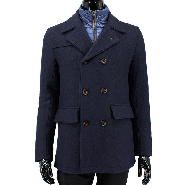 Gimo's Men's Water-Resistant Coat with Detachable Hood in Navy 22AIU35 –  J&Z Couture