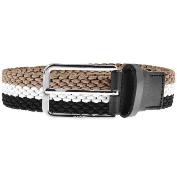 Anderson's Leather-Trimmed Woven Elastic Belt - Navy, Gray & Silver – J&Z  Couture