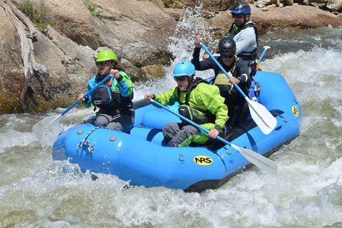 Whitewater Rafting in a Blue Boat on the Arkansas River