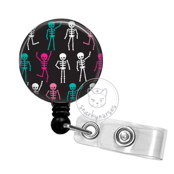 Funny Badge Reel, Plump and Unfiltered Badge Clip, Skeleton ID