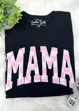 Mama Pink Checkered Tee