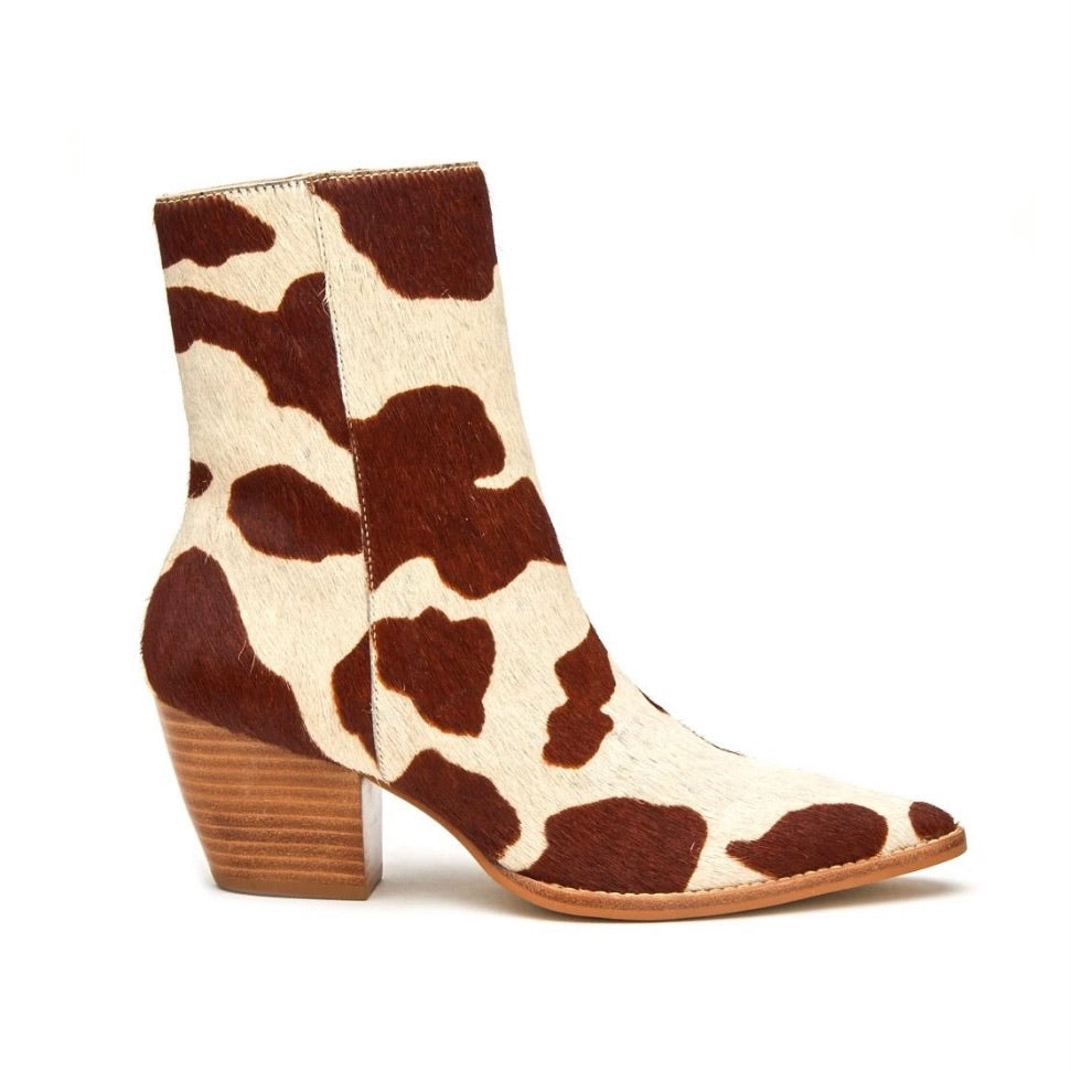 The Caty Cow Print Booties By Matisse - Bronc Ranch Wear