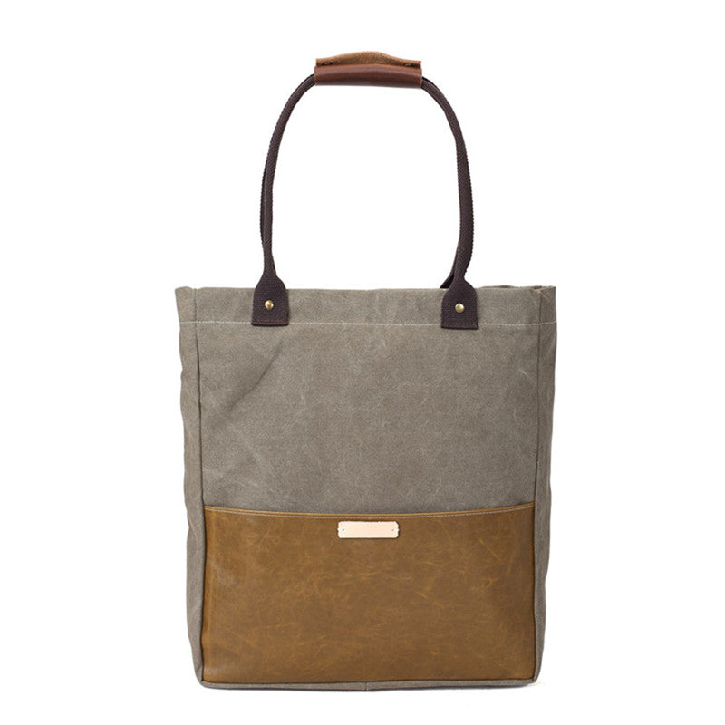 Designer Canvas Tote Bag Handcrafted Canvas Leather Shopper Bag Handba – Unihandmade