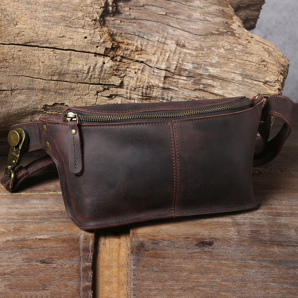 Vintage Leather Waist Bag, Guitar Strap Crossbody Bag, Solid Color Chest Bag  With Coin Purse - Temu Hungary