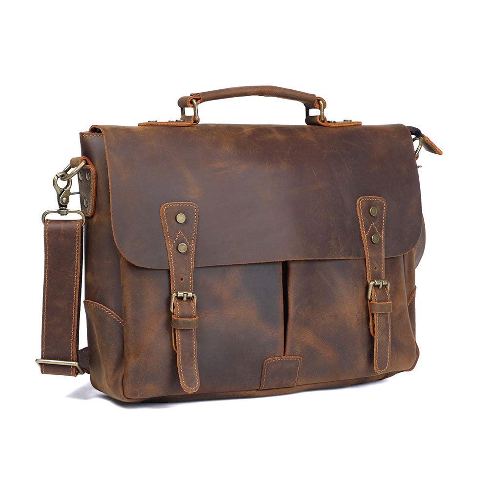 Men's Vintage Messenger Bag & Laptop Briefcase - AMSHRTG – Amsterdam  Heritage