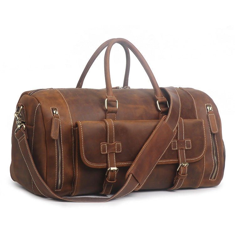 Leather Weekend Overnight Bag Leather Travel Bag with Shoes Compartmen ...