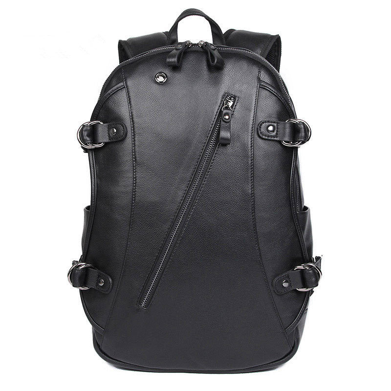 Fashion Backpack Handmade Leather Backpack with USB charge School Back ...