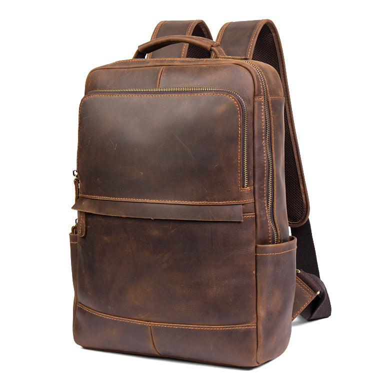 Handmade Crazy Horse Leather Backpack Laptop Backpack Travel Backpack ...