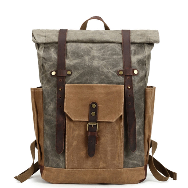 Waxed Canvas Backpack Rucksack Travel Backpack 8808 – Unihandmade