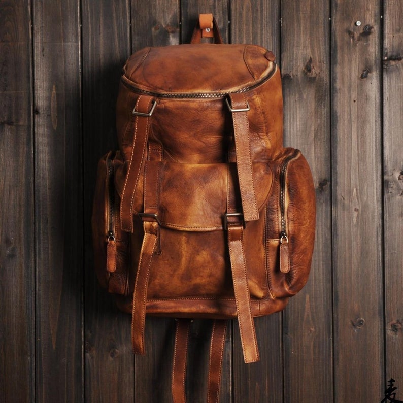 Men's Rustic Leather Backpack — The Handmade Store