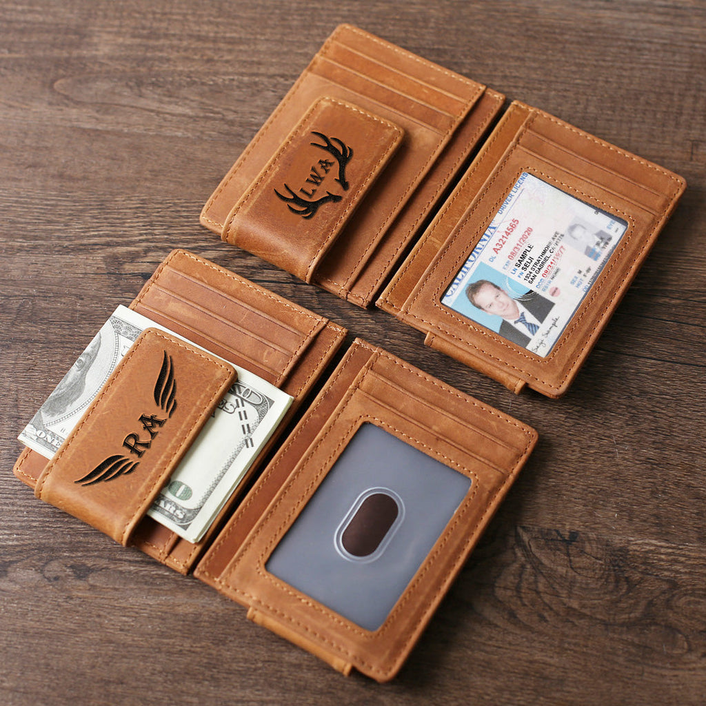 Natural Magnetic Money Clip Wallet – Hooks Crafted Leather