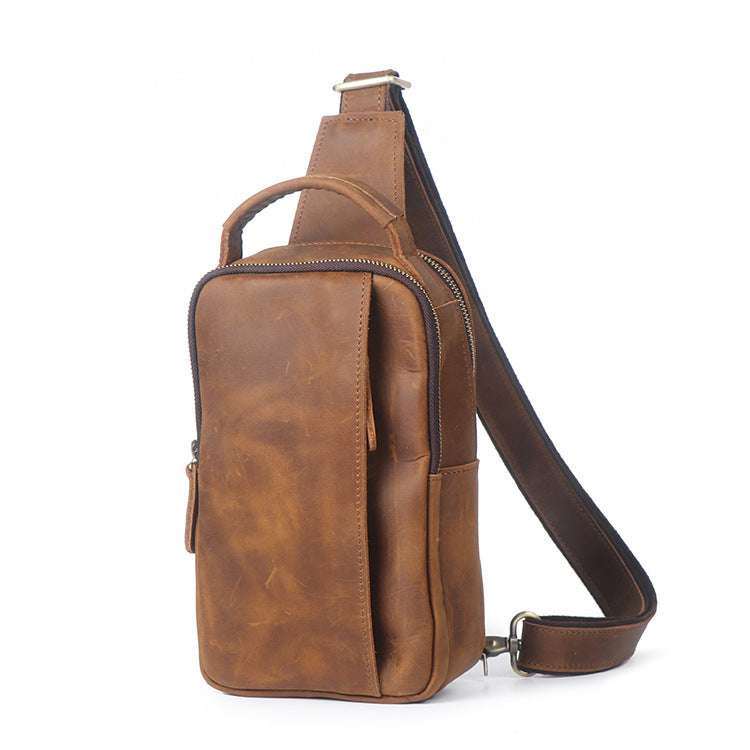 Handmade Leather Braided Mens Cool Chest Bag Sling Bag Crossbody Bag T –  iChainWallets