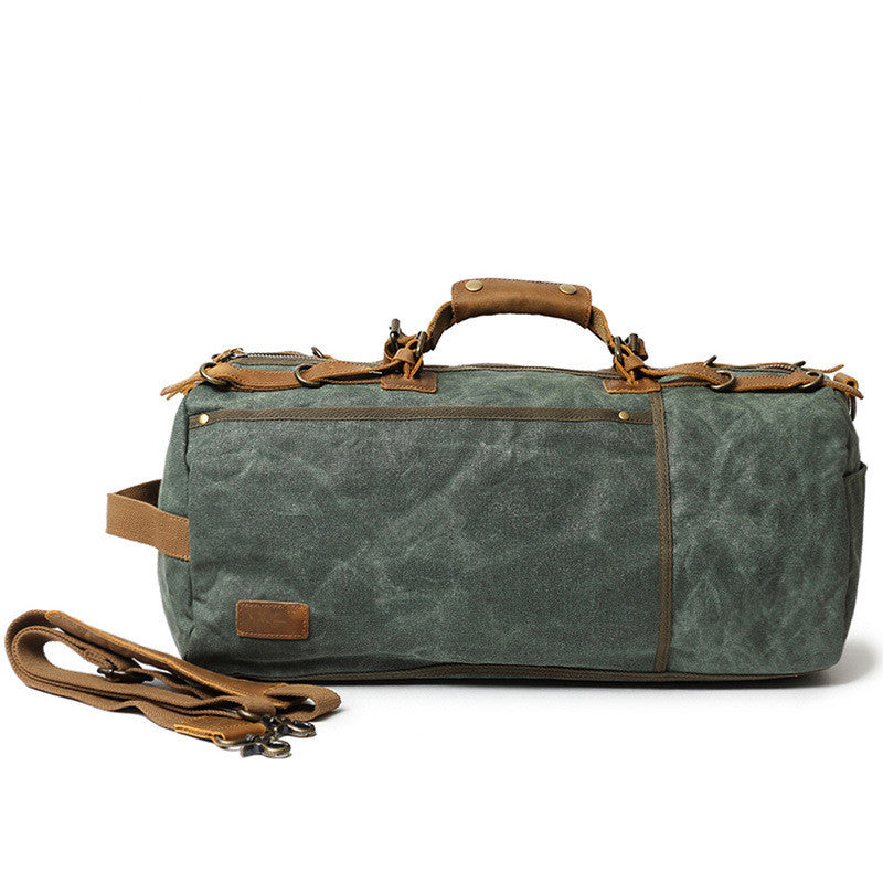 Handmade Canvas Leather Duffle Bag Men Travel Bag FX99981 – Unihandmade