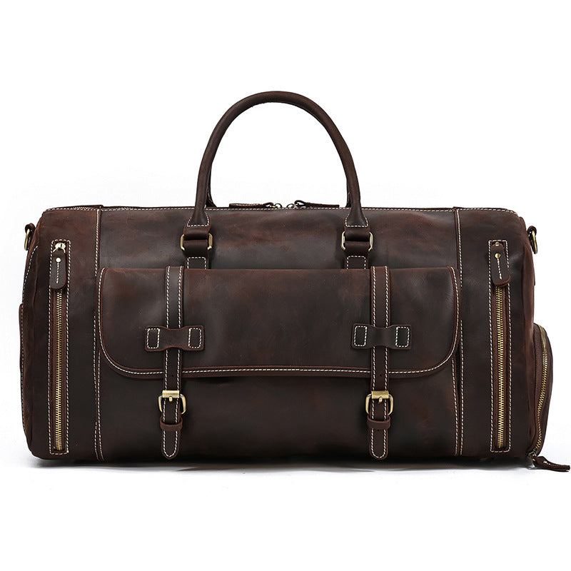 Leather Weekend Overnight Bag Leather Travel Bag with Shoes Compartmen ...