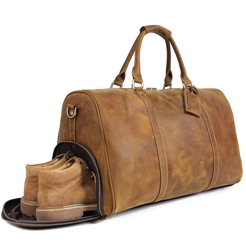 leather duffel travel bag