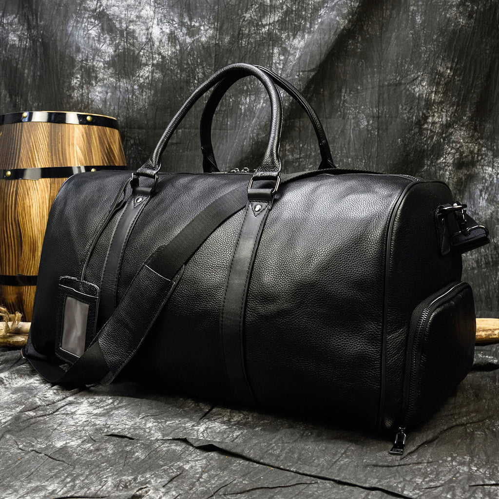 Personalized Full Grain Leather Duffle Bag with shoe Compartment –  Unihandmade