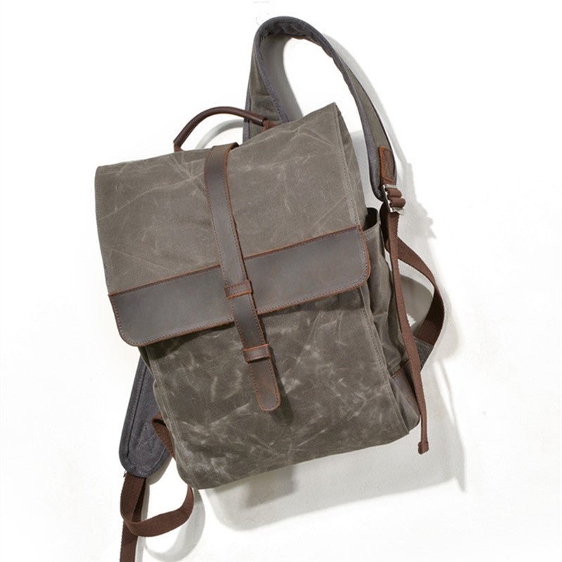 Canvas Leather Backpacks For Men