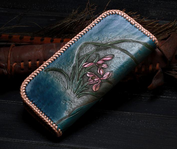 Handmade Italy Full Grain Leather Beauty  Wallet Clutch Long Wallet Leather Women Phone Wallet NW121 - Unihandmade