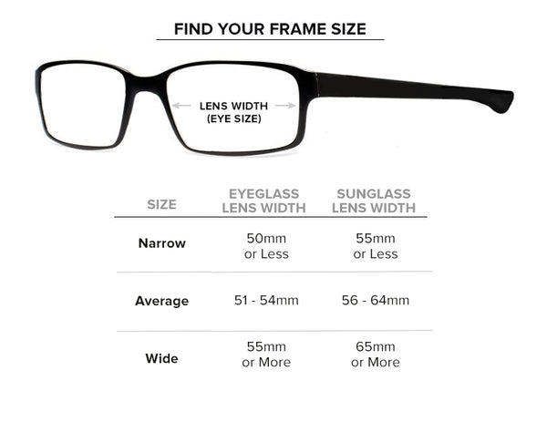 Eyewear Size Chart