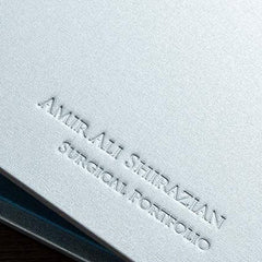 embossed name on medical portfolio