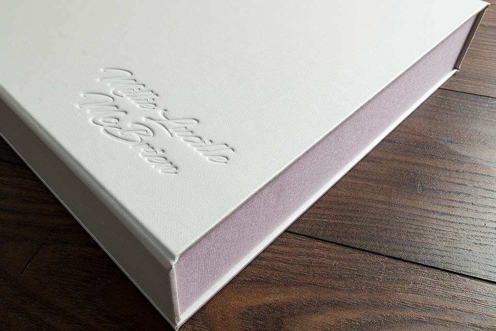 blind emboss personalisation on baby keepsake box