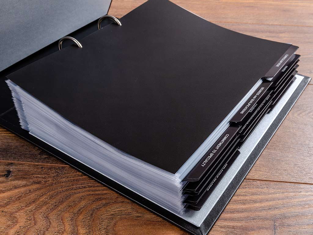 medical portfolio with dividers