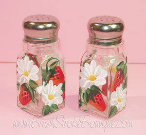 hand painted salt and pepper shakers