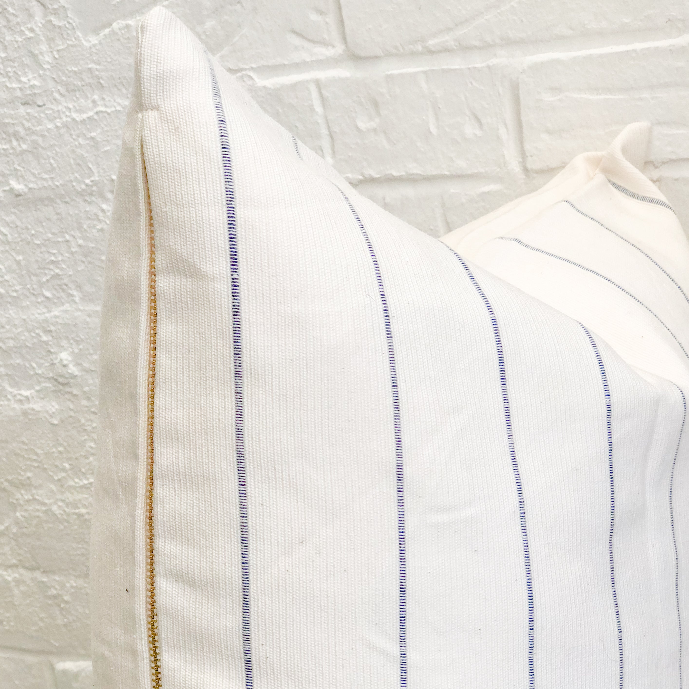 Navy Blue Dhalia Striped Throw Pillow